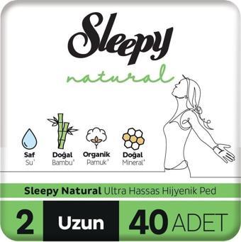 Sleepy Natural Ultra Hassas Hijyenik Ped Uzun 40 Adet Ped