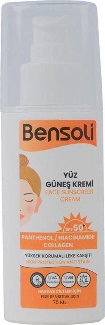 Bensoli  Yüz Güneş Kremi Hassas Cilt Spf50+ 75 Ml