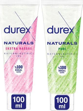 Durex Naturals Ekstra Hassas Kayganlaştırıcı Jel 100ml + Naturals Pure Kayganlaştırıcı Jel 100ml