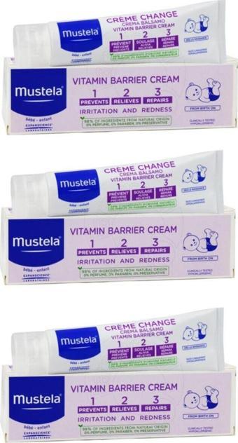 Mustela Vitamin Barrier 1-2-3 Pişik Kremi 50 ml  3 Adet