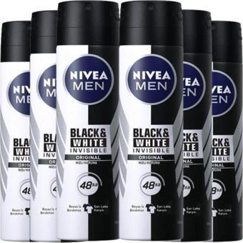 Nivea Men Invisible Black & White Original 150 ml 6 Adet Deo Sprey