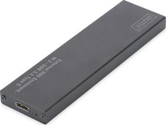 Digitus Harici M.2 SATA SSD Kutusu,  Bağlantı arayüzü USB 3.1 Tip C, alüminyum gövde, siyah renk, çi