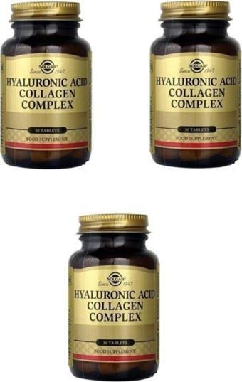 Solgar Hyaluronic Acid Collagen Complex 30 Tablet X 3 Adet