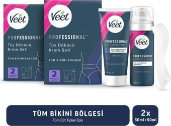 Veet Professional Bikini Bölgesi Tüy Dökücü Krem Seti 50Ml+50ml X2