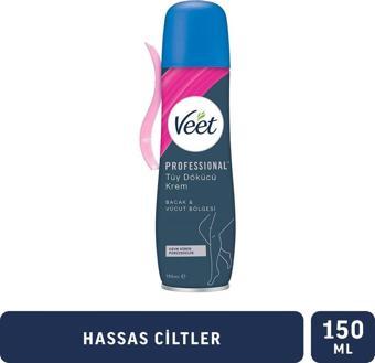 Veet Professional Tüy Dökücü Krem Sprey Bacak&vücut Bölgesi Hassas Ciltler 150ml