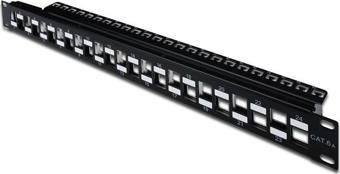 Digitus 24 Port Boş Patch Panel, Zırhlı/Zırhsız Keystone Jack Takılabilir, 1U Yüksekliğinde, Port&#0