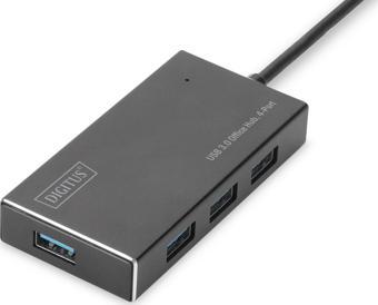 Digitus 4 Port USB 3.0 Hub, 5V/2A güç adaptörü dahil, alüminyum