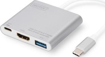 Digitus USB 3.0 (USB Tip C) &lt;-&gt; HDMI Grafik Adaptörü&lt;br&gt;USB 3.0 Hub&lt;br&gt;Giriş: 1 x 