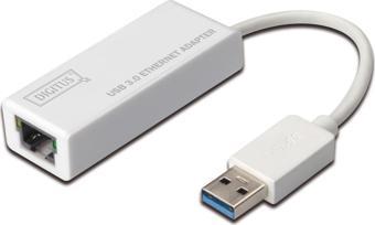 Digitus USB 3.0 Gigabit Ethernet Adaptörü, 1 x 10/100/1000 RJ45 Dişi Yuva, USB-A Erkek Konnektör&lt;