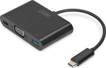 Digitus USB 3.1 (Gen. 1) (USB Tip C) &lt;-&gt; VGA Grafik Adaptörü&lt;br&gt;Giriş: 1 x USB Tip C erk