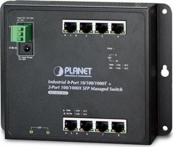 Endüstriyel Duvar Tip Yönetilebilir Switch (Industrial  Flat-type Managed Switch)&lt;br&gt;8 x  10/1