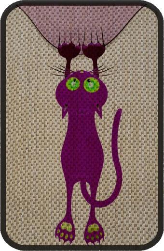 Glipet Desenli Kedi Tırmalama Paspası 58x37 Cm Purple