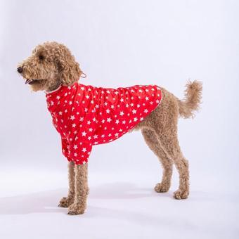 Pawstar  Kırmızı Stars Orta ve Büyük Irk Köpek Montu Köpek Yağmurluk Köpek Elbisesi Köpek Kıyafeti - 5XL