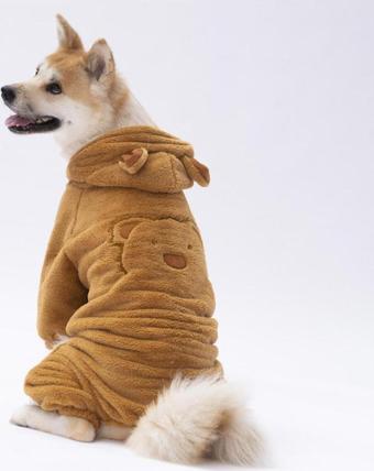 Pawstar Kahverengi Koala Orta ve Büyük Irk Peluş Tulum Köpek Tulumu Köpek Kıyafeti Kedi Kıyafeti 3XL