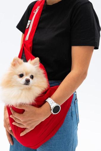 Pawstar Kırmızı Crossbody Çanta Kedi Köpek Taşıma Çantası