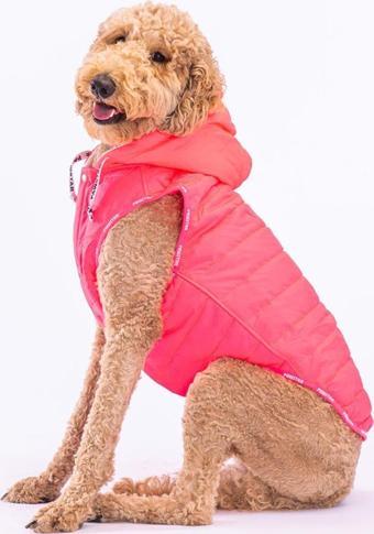 Pawstar Neon Fuşya Railway Orta ve Büyük Irklar İçin Anorak Köpek Yeleği Köpek Kıyafeti Köpek Yağmurluk - 5XL