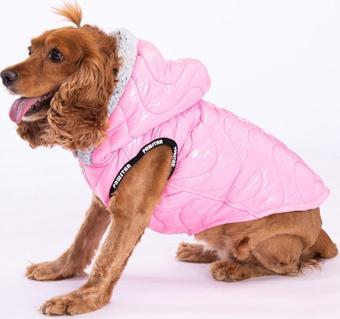 Pawstar Pembe Light Wave Anorak Yelek Köpek Yeleği Köpek Kıyafeti Köpek Yağmurluk - 2XL