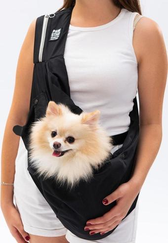 Pawstar Siyah Crossbody Çanta Kedi Köpek Taşıma Çantası