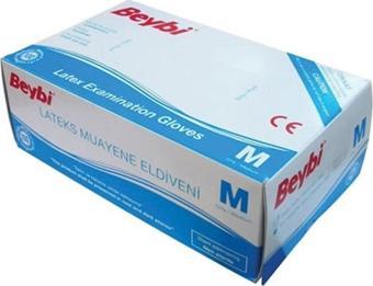 Lateks Pudralı (M) Medium Beden Muayene Eldiven (100'lü Paket)