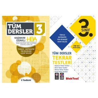 Tudem 3. Sınıf Tüm Dersler Kazanım Odaklı HBA - Tüm Dersler Tekrar Testleri - Tudem Yayınları - Ders Kitapları