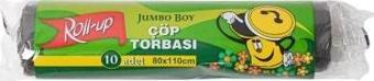 Roll-Up Jumbo Boy Siyah Çöp Torbası 80x110cm 10 Adet
