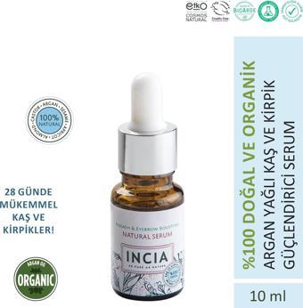 INCIA %100 Doğal Kaş Ve Kirpik Güçlendirici Serum Bitkisel Yoğunlaştırıcı Yoğun Bakım Yağı Vegan 10 ml