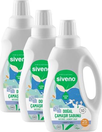 Siveno %100 Doğal Çamaşır Sabunu %100 Bitkisel Deterjan Yumuşatıcı Gerektirmez Konsantre 750 ml X 3 Adet