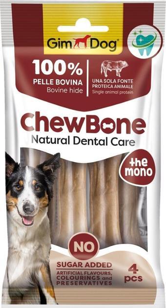 Gimdog Chew Bones Press Köpek Çiğneme Kemiği 80 Gr 4'lü Naturel