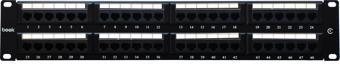 Beek 48 Port Cat6 UTP Patch Panel, 8P8C, Altın Kontak, LSA, 2U, zırhsız/unshielded, kablo tutuculu&l