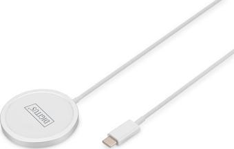 Digitus Kablosuz Şarj Pad/Altlık, Mıknatıslı, 15W, MagSafe uyumlu Wireless charging