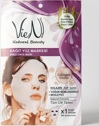 VİEN KAĞIT YÜZ MASKESİ COLLAGEN + YOĞUN NEMLENDİRİCİ + BESLEYİCİ