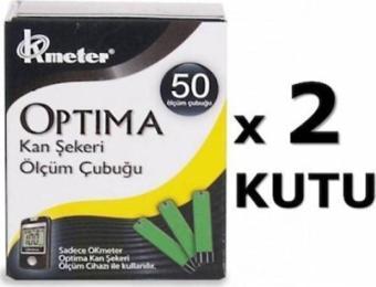 Optima Kan Şekeri Ölçüm Çubuğu Strip 2 Kutu X 50 Adet