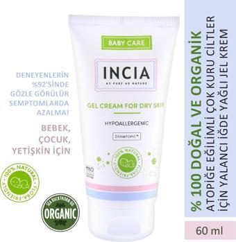 INCIA %100 Doğal Atopiğe Eğilimli Ciltler İçin Jel Krem Çok Kuru Ciltler İçin Yalancı İğde Yağı 60 ml