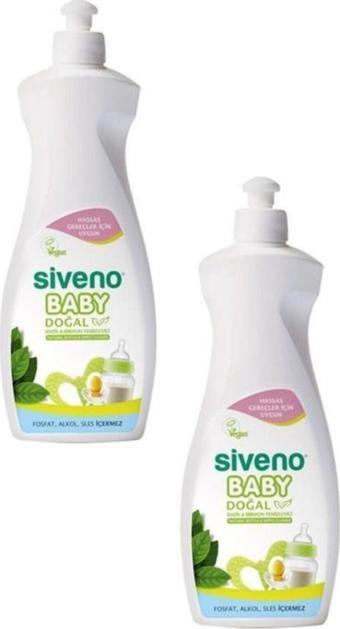 Siveno %100 Doğal Emzik Ve Biberon Temizleyicisi Bitkisel Elde Bulaşık Sabunu Nemlendirici Vegan 500 ml X2 Adet