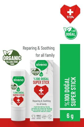 Siveno %100 Doğal Super Stick Anlık Yatıştırıcı Onarıcı Organik Yalancı İğde Yağlı Bitkisel 6 gr