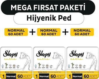 Sleepy Extra Ultra İnce Hijyenik Ped Mega Fırsat Paketi Normal 180 Adet