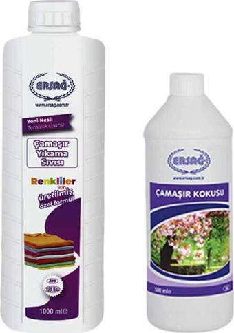 Ersağ Renkliler İçin Çamaşır Yıkama Sıvısı 1000 Ml + Çamaşır Kokusu 500 Ml