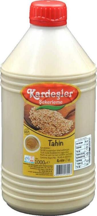 Kardeşler Şekerleme Tahin (%100 Susamdan) Bidon 980 G