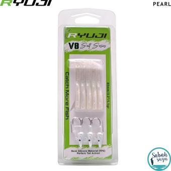 Ryuji V8 8cm 5.5gr Silikon Yem Set (3+5) Pearl