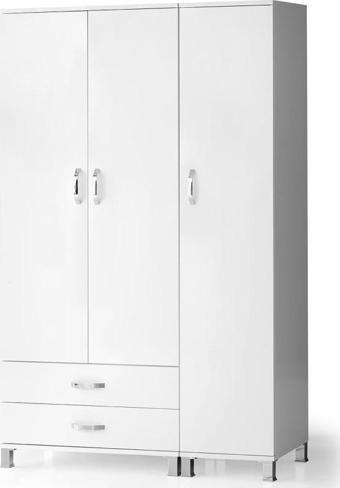 Sivas Gözde Mobilya Genç Odası 3 Kapılı 2 Çekmeceli Gardırop Elbise Dolabı 119x46x189 cm
