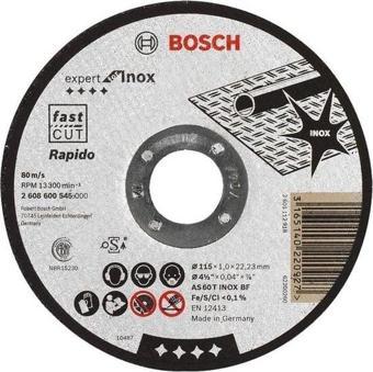 Bosch - 115*1,0 mm Expert Serisi Düz Inox (Paslanmaz Çelik) Kesme Diski (Taş) - Rapido