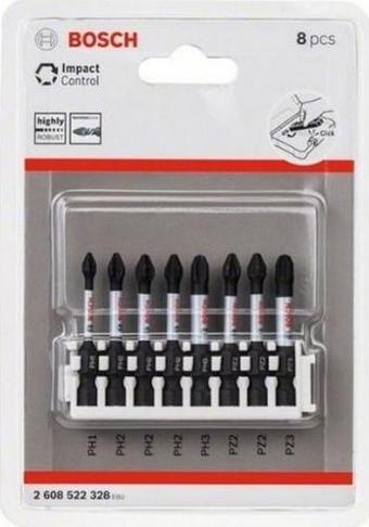 Bosch - Impact Control Serisi Vidalama Ucu 8'li PH1/PH2x3/PH3/PZ2x2/PZ3 *50mm