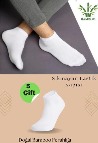 KRAL SOCKS Erkek Patik Düz Desen (5 Çift) Bambu Dikişsiz Hassas Dokuma Parfümlü Kısa Çorap