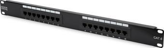 Digitus 19 Inch 16 Port Cat-6 UTP Patch Panel, 50 μ (Mikron), Altın Kontak, Zırhsız