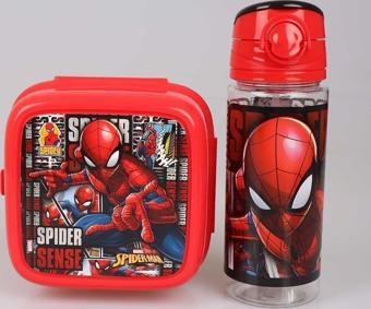 LİSANSLI SPIDERMAN 500 ML TRITAN MATARA VE 2 KATLI BESLENME KUTUSU / LUNCH BOX SETİ