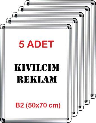 Kıvılcım 5 Adet B2 - 50 x 70 cm Alüminyum Açılır Kapanır Rondo Çerçeve