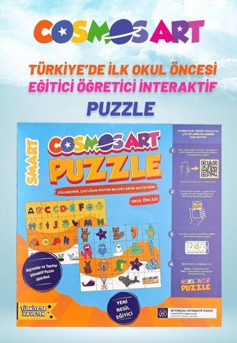 Cosmosart Çocuklar Için 2'li Smart Puzzle - Harfler - Hayvanlar