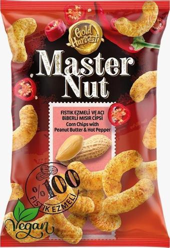 Master Nut Fıstık Ezmeli Acı Biberli Mısır Cipsi 16 x 80 gr