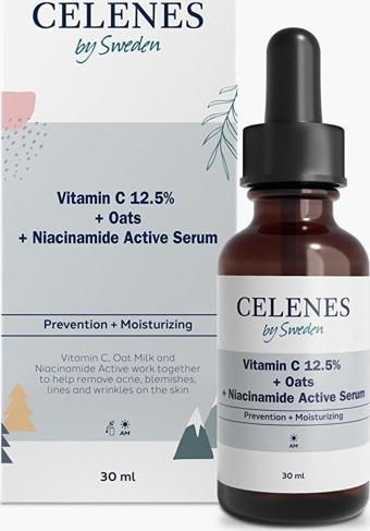 Celenes Yüz Serumu 12,5% C Vitamini + OATS + Niacinamide 30 ML