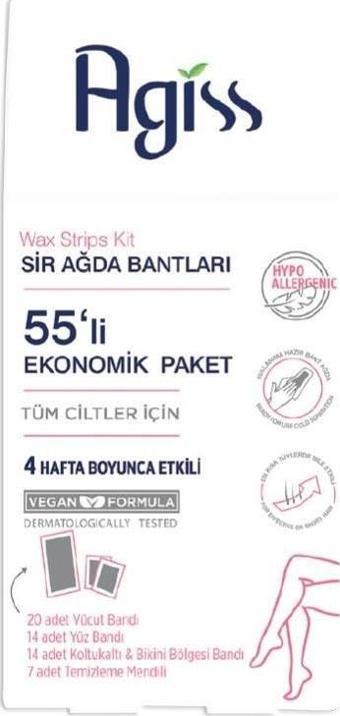 Agiss Sirli Vücut Ağda Bant 55 Li Tüm Ciltler İçin